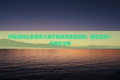 呼和浩特出发西安大唐不夜城深度游攻略：西安旅游一日游全攻略