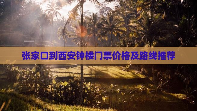 张家口到西安钟楼门票价格及路线推荐