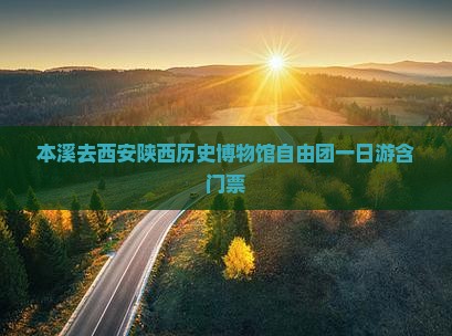 本溪去西安陕西历史博物馆自由团一日游含门票