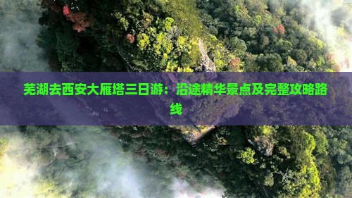 芜湖去西安大雁塔三日游：沿途精华景点及完整攻略路线
