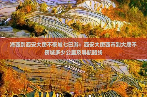 海西到西安大唐不夜城七日游：西安大唐西市到大唐不夜城多少公里及导航路线