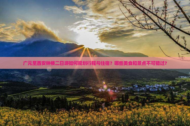 广元至西安钟楼二日游如何规划行程与住宿？哪些美食和景点不可错过？
