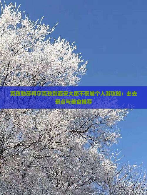 克孜勒苏柯尔克孜到西安大唐不夜城个人游攻略：必去景点与美食推荐