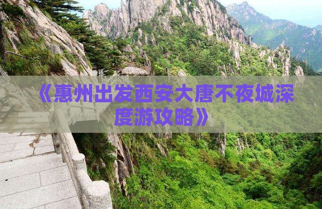 《惠州出发西安大唐不夜城深度游攻略》