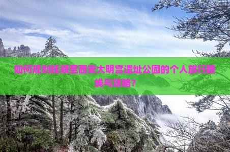 如何规划抚顺至西安大明宫遗址公园的个人旅行路线与攻略？
