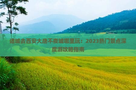 诸城去西安大唐不夜城哪里玩：2023热门景点深度游攻略指南