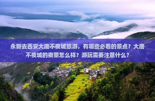 永新去西安大唐不夜城旅游，有哪些必看的景点？大唐不夜城的夜景怎么样？游玩需要注意什么？