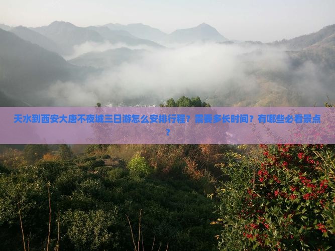 天水到西安大唐不夜城三日游怎么安排行程？需要多长时间？有哪些必看景点？