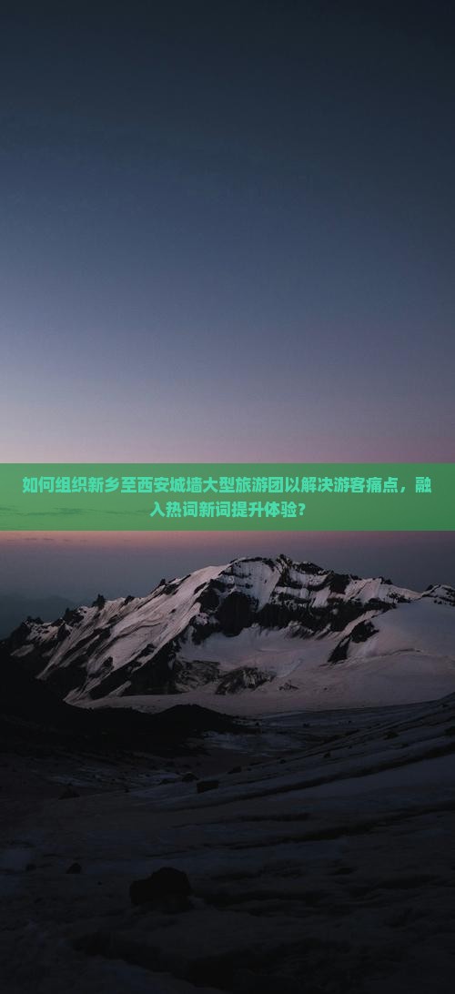 如何组织新乡至西安城墙大型旅游团以解决游客痛点，融入热词新词提升体验？