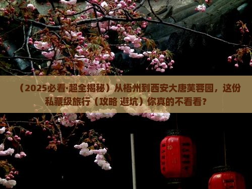 梧州去西安大唐芙蓉园必去地