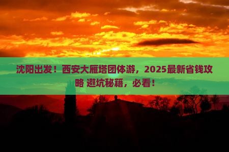 沈阳去西安大雁塔团体旅游