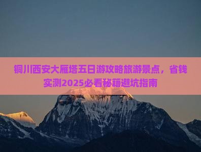 铜川去西安大雁塔五日游