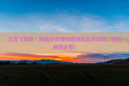 三亚到西安陕西历史博物馆景点