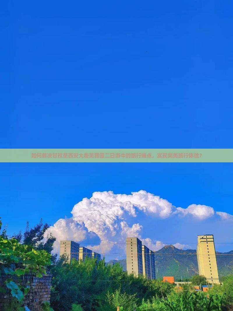 如何解决甘孜至西安大唐芙蓉园二日游中的旅行痛点，实现完美旅行体验？