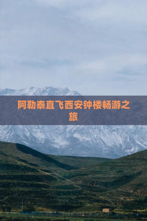 阿勒泰直飞西安钟楼畅游之旅