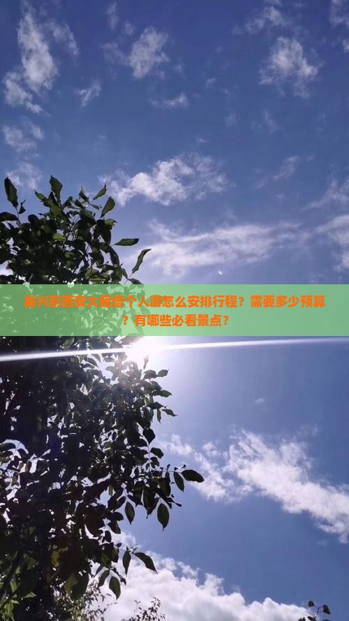 嘉兴到西安大雁塔个人游怎么安排行程？需要多少预算？有哪些必看景点？