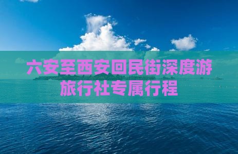 六安至西安回民街深度游旅行社专属行程 六安至西安回民街深度游旅行社专属行程
