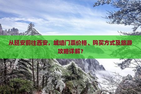 从延安前往西安，城墙门票价格、购买方式及旅游攻略详解？