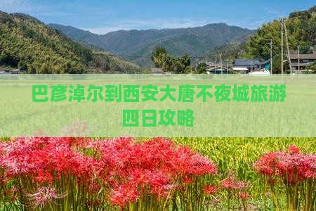 巴彦淖尔到西安大唐不夜城旅游四日攻略