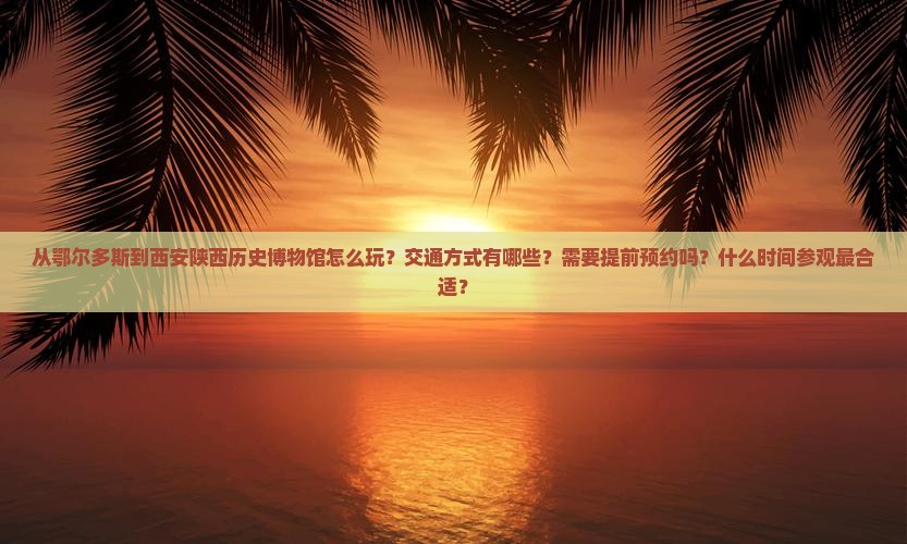 从鄂尔多斯到西安陕西历史博物馆怎么玩？交通方式有哪些？需要提前预约吗？什么时间参观最合适？