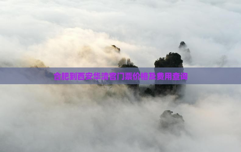 合肥到西安华清宫门票价格及费用查询