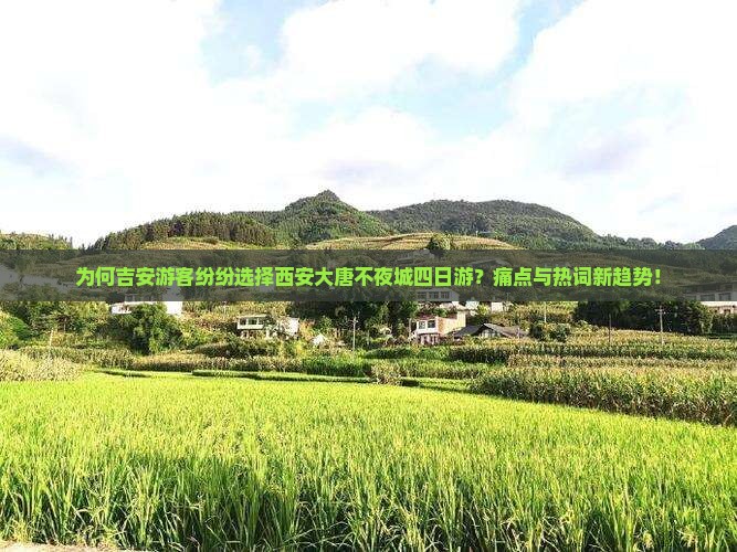 为何吉安游客纷纷选择西安大唐不夜城四日游？痛点与热词新趋势！