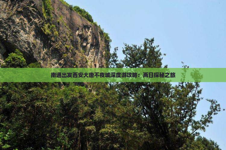 南通出发西安大唐不夜城深度游攻略：两日探秘之旅