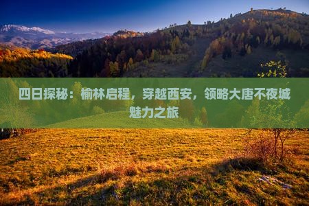 四日探秘：榆林启程，穿越西安，领略大唐不夜城魅力之旅