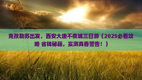 克孜勒苏去西安大唐不夜城三日游