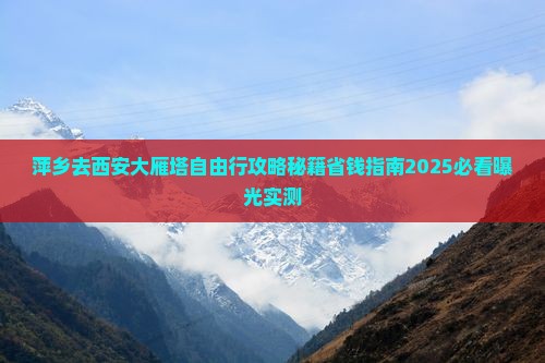 萍乡去西安大雁塔自由行