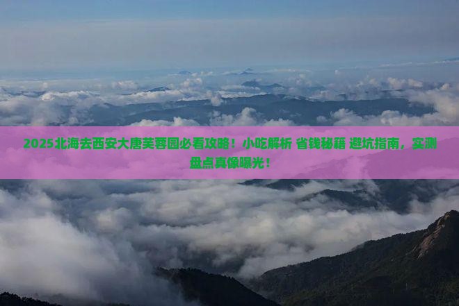 北海去西安大唐芙蓉园旅游小吃