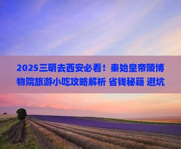 三明去西安秦始皇帝陵博物院旅游小吃
