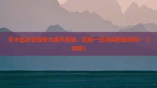 天水去西安大唐不夜城一日游
