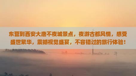 东营到西安大唐不夜城景点
