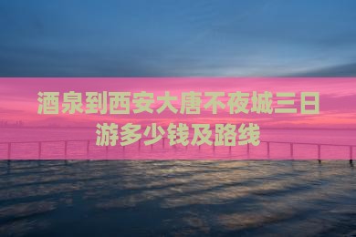 酒泉到西安大唐不夜城三日游