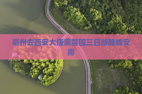 亳州去西安大唐芙蓉园三日游