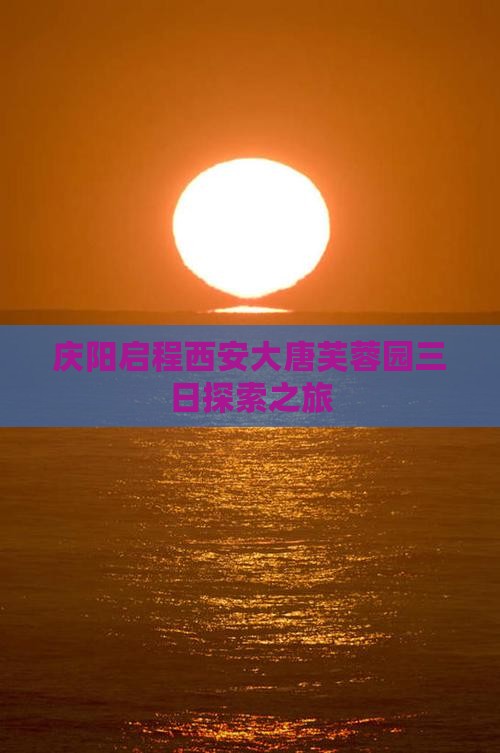 庆阳启程西安大唐芙蓉园三日探索之旅