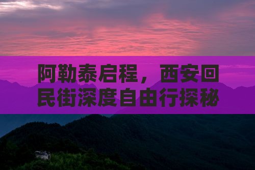 阿勒泰启程，西安回民街深度自由行探秘