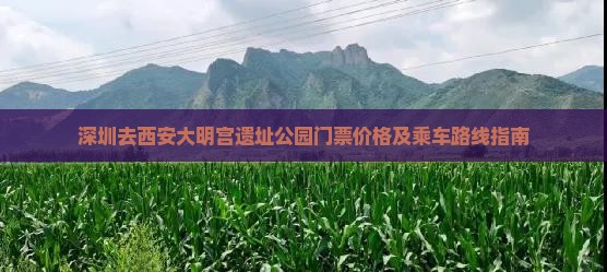 深圳去西安大明宫遗址公园门票价格及乘车路线指南
