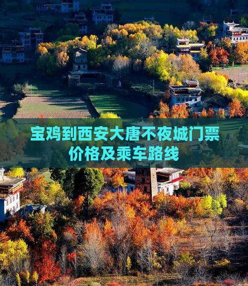 宝鸡到西安大唐不夜城门票价格及乘车路线