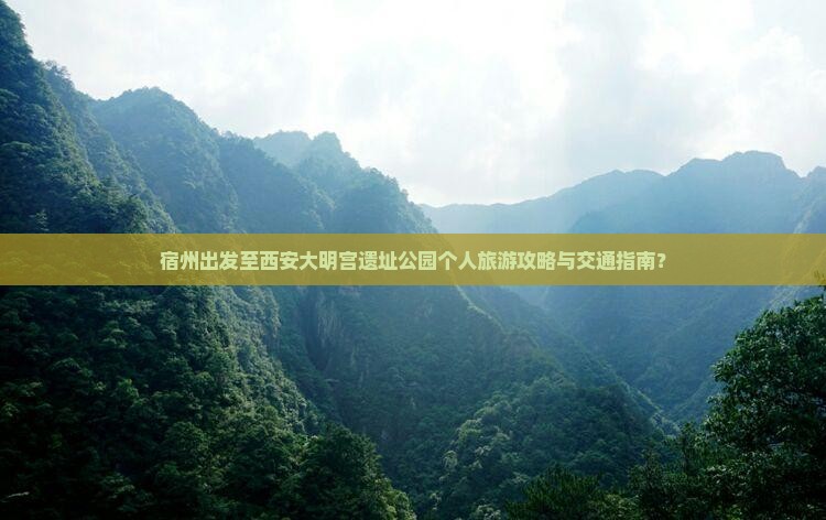宿州出发至西安大明宫遗址公园个人旅游攻略与交通指南？
