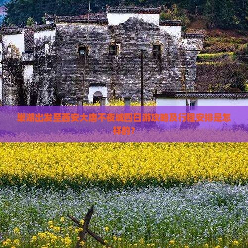 巢湖出发至西安大唐不夜城四日游攻略及行程安排是怎样的？