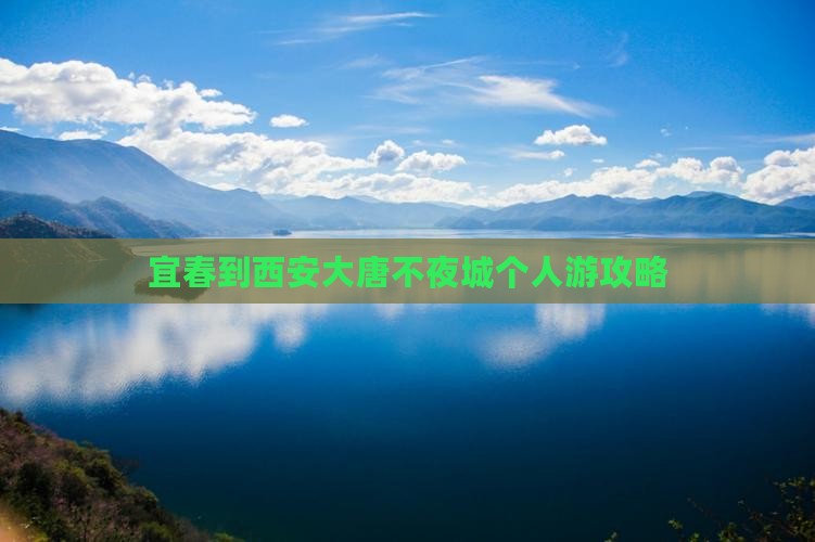 宜春到西安大唐不夜城个人游攻略
