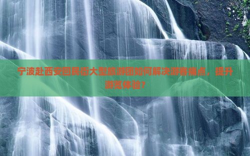 宁波赴西安回民街大型旅游团如何解决游客痛点，提升游览体验？