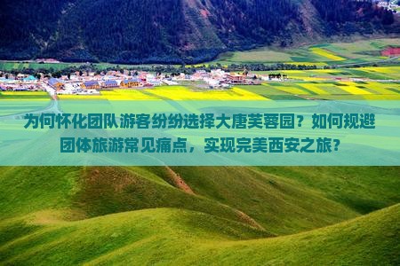 为何怀化团队游客纷纷选择大唐芙蓉园？如何规避团体旅游常见痛点，实现完美西安之旅？
