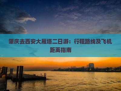 肇庆去西安大雁塔二日游：行程路线及飞机距离指南