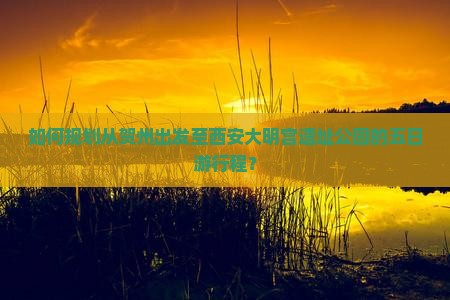 如何规划从贺州出发至西安大明宫遗址公园的五日游行程？