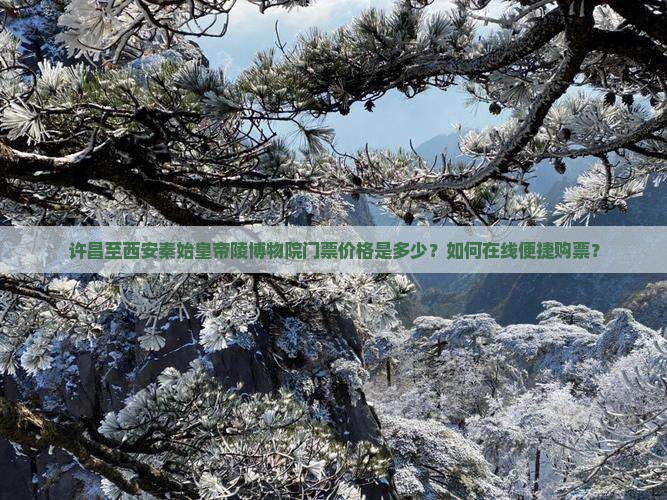 许昌至西安秦始皇帝陵博物院门票价格是多少？如何在线便捷购票？