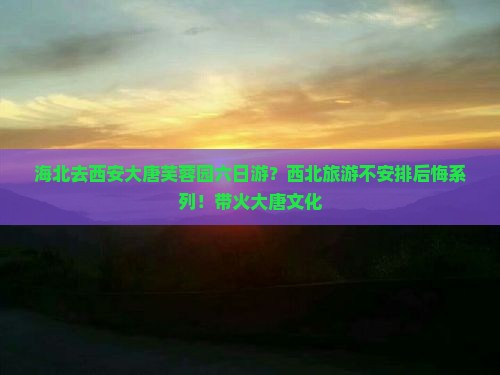 海北去西安大唐芙蓉园六日游？西北旅游不安排后悔系列！带火大唐文化