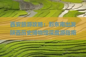 西安旅游攻略：黔东南出发陕西历史博物馆深度游指南